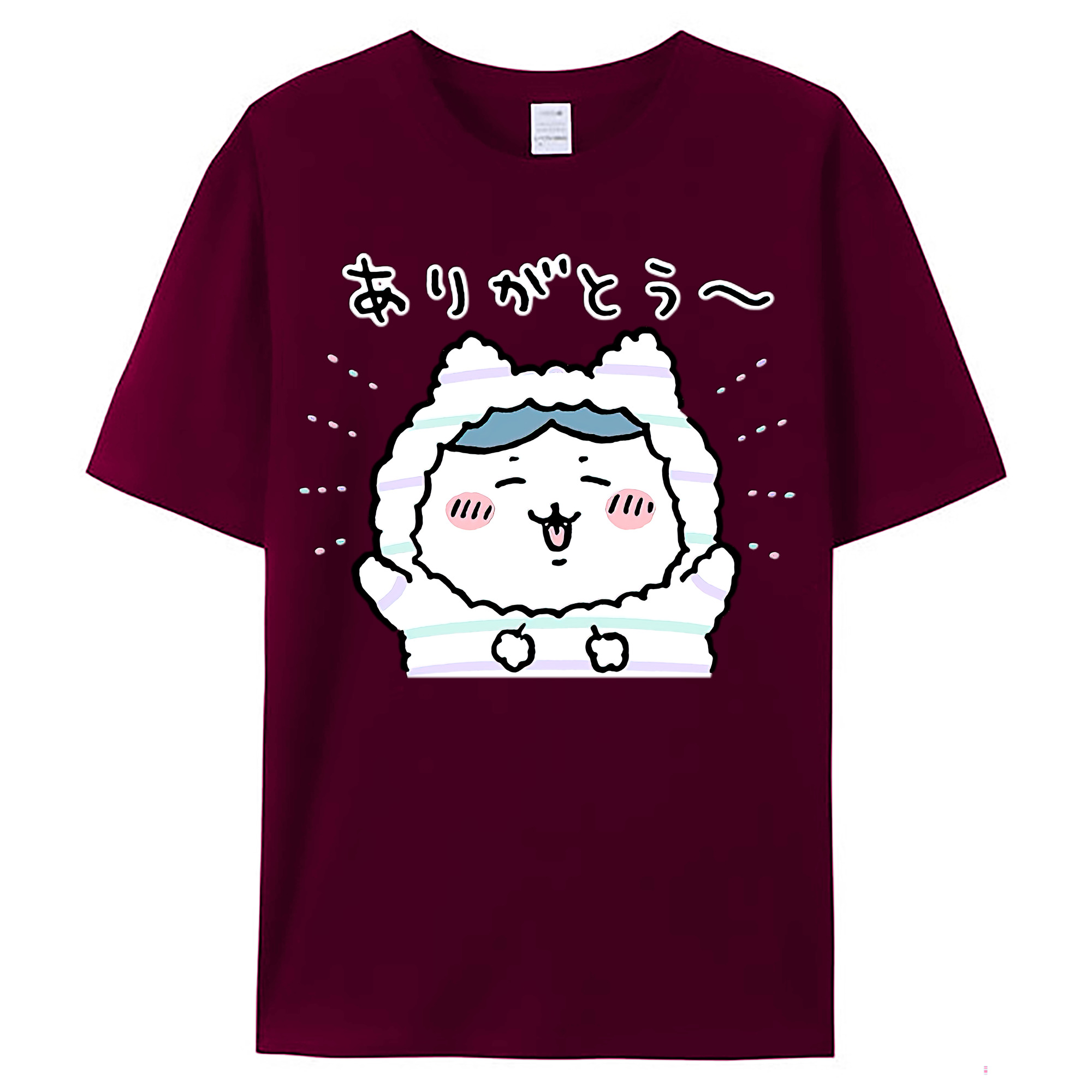 （画像用） ちいかわ ハチワレ Chii-kawa hachiware レディースカジュアルプリントTシャツ（綿100％）